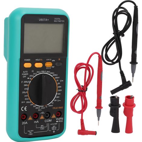 Multimètre numérique 9807A+ avec alarme sonore et lumineuse, testeur de tension et courant portatif pour électricien, appareil de mesure électrique à main (1/5)