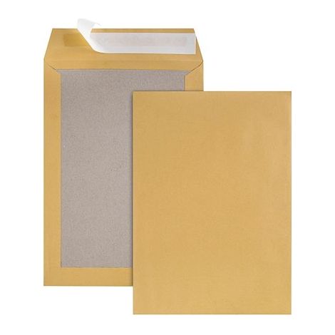 Pochette dos carton kraft brun 120 g GPV 229 x 324 sans fenêtre - Boîte de 100