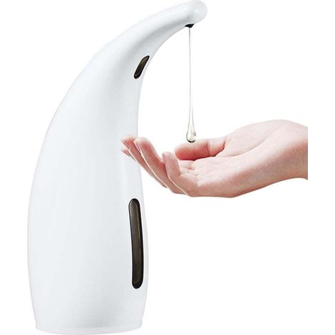 Dispensador automático de jabón de plástico blanco, 300 ml, para colocar sobre la encimera. - Crezuo