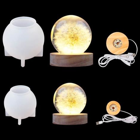 Moule en silicone pour veilleuse - Kit de 2 moules 8cm et 6,5cm - Couleur blanc - Réutilisable (1/4)