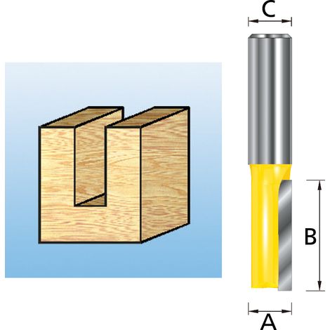 Makita D-10023 - Fresa para madera recta un filo pinza (c) 8 mm (a) 5 mm (b) 12.7 mm