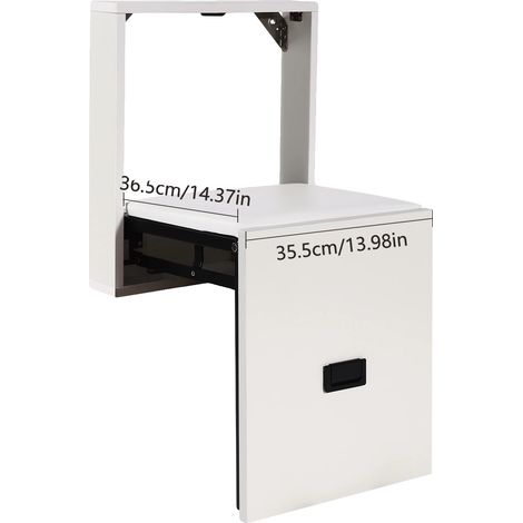 Tabouret mural, design gain de place, construction robuste, Blanc Pur (1/2)