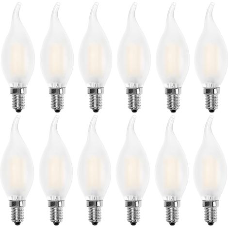 Ampoule LED E14 Flamme,Forme de Bougie,Blanc Chaud 2700K,4W Equivalence Incandescence 40W,400lm, Lot de 12 (1/5)