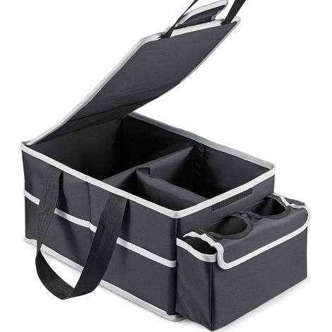 Youyijia Back Seat Organizer Foldable Car Organizer Front and Rear Seat Organizer with Dividers Cup Holders and Lids Suitable for Front Seat/Back Seat/Trunk Car Accessories Interior (1/5)