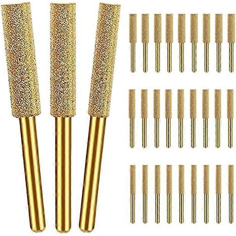 Affûteur de chaîne de tronçonneuse diamanté 30 pièces, 3 tailles de mèches (532 po, 316 po, 732 po) (1/4)