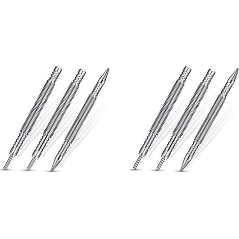 Lot de 6 Clous et Goupille de Charnière Outil Poinçon Central de Clous à Ressort pour Porte 1/32 Pouce 1/16 Pouce Double Tête, 1/8 Pouce (1/5)