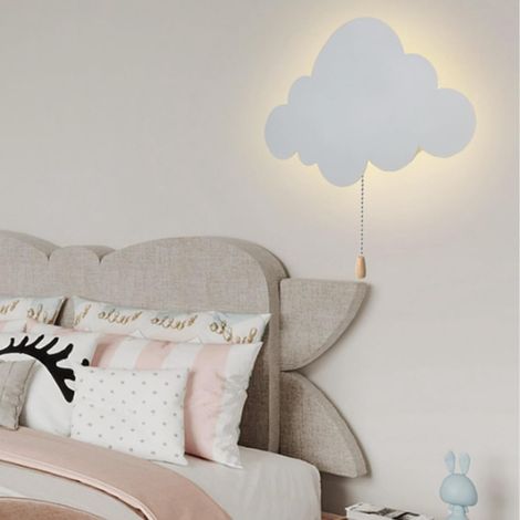 Lampe murale LED nuage blanc, veilleuse à piles 3 couleurs 3000K-6000K pour enfants (1/5)