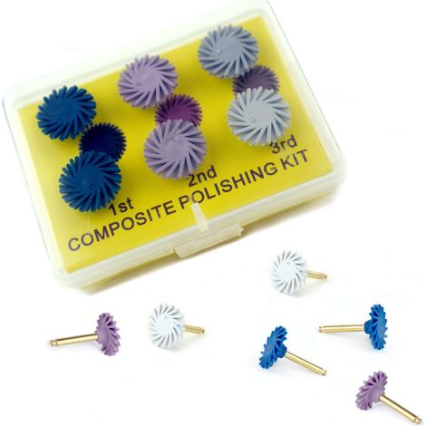 Beyamis Disque de polissage auto-glaçant dentaire, meule de polissage, roue cyclonique, tête de polissage, brosse de polissage (ensemble de 6 pièces) (1/5)