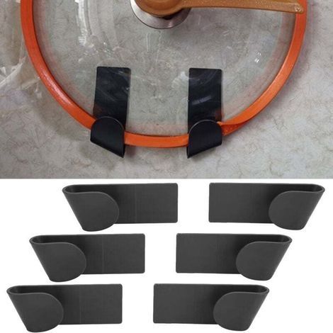 Étagères de rangement murales pour couvercles de casseroles, ustensiles de cuisine, 6 pièces (1/4)