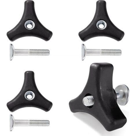 4 Sets Lawn Mower Handle Knob Nut Bolt, Triangular Handle Attachment for Lawn Mower, Gardening Tools (1/5)