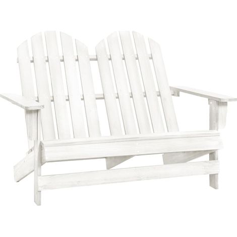 Chaise de jardin Adirondack 2 places Bois de sapin massif Blanc (1/5)