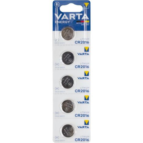 Varta CR2016 Pila de Litio 3V - Paquete de 5 Unidades