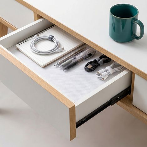 Randaco Tappetino per cassetti, scaffali, tappetino antiscivolo tagliabile 45 x 500 cm, bianco trasparente