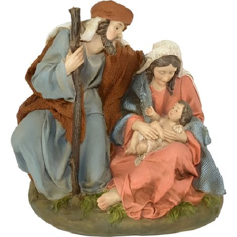 Natività sacra famiglia per presepe statua di natale decorazioni addobbi idea regalo cm 15 resina ornamento casa in blocco