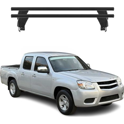 OMAC Dachträger Querträger Alu für Mazda BT-50 mk2 2011-2020 – Abschließbar – T-Nut – City-Crash-getestet – Max. 50 kg Schwarz (1/5)