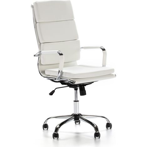Fauteuil de Bureau Morgan inclinable Blanc, Cuir synthétique (1/9)