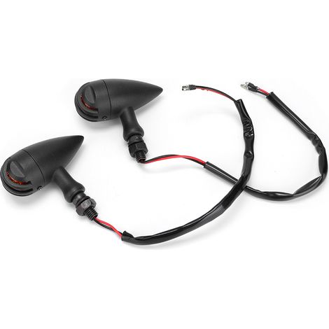 Paire Rétro Clignotants Universels Moto Noir Accessoires Modification Feux (1/5)