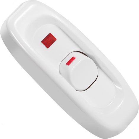 250 V AC, 10 A Inline-Ein/Ausschalter für Tischlampen mit LED-Anzeigeleuchte, weiß (1/5)