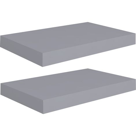 vidaXL Scaffali a Parete 2 pz Grigi 40x23x3,8 cm in MDF