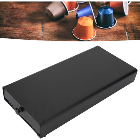 Boîte de rangement anti-poussière pour capsules de café, tiroir de rangement, noire, modèle silencieux 2 (1/5)