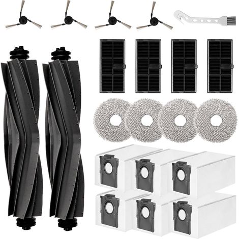 21 Stück Zubehör kompatibel mit Dreame L40 Ultra/X40 Ultra Complete/X40 Master/MOVA P50 Pro Ultra Saugroboter Ersatzteile Zubehörset Hauptbürste Staubbeutel Seitenbürsten Wischtücher HEPA Filter (1/5)