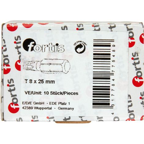 Bit zähhart 1/4" DIN3126 C6,3 T8x25mm 10er Pack FORTIS (1/5)