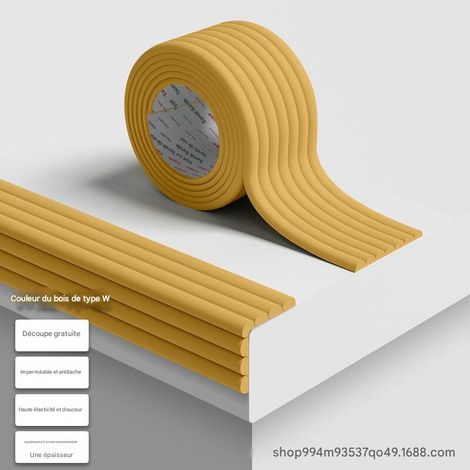 Bandes de sécurité enfant - Autocollants de sécurité pour la maison - Forme en W - Couleur bois naturel, 5 m (1/5)