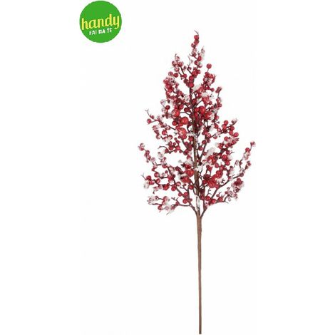 Ramo Bessy Bizzotto con Bacche Rosse Effetto Ghiacciato H 60 cm