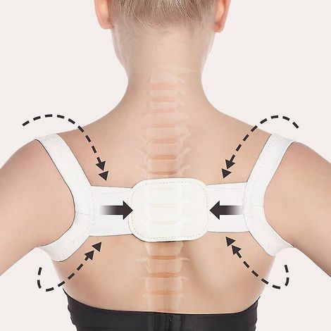 Ceinture correctrice de posture ajustable pour le dos et les épaules - Remodeler votre corps - Maison, bureau, sport - Soutien du haut du dos, de la nuque, des clavicules et de la colonne vertébrale - (1/5)