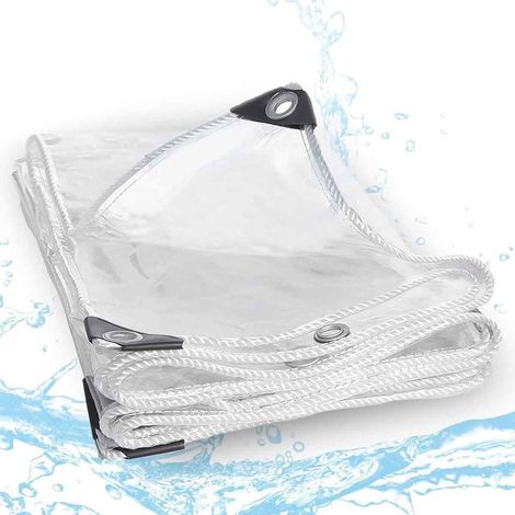 Bâche de protection imperméable en PVC transparent, 2 m x 1 m, pour plantes et mobilier de jardin. Résistante au froid, à la pluie (1/5)