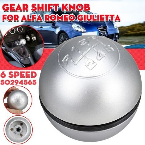 Pomello del cambio a 6 marce – Compatibile con Alfa Romeo Giulietta – Materiale: metallo e plastica – Installazione semplice – 6 marce