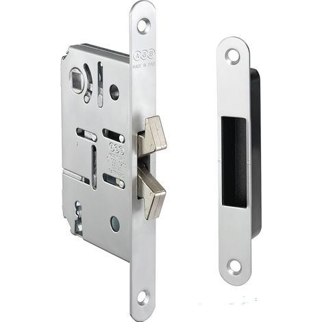 Agb Scivola TT Schiebetürschloss BB/WC, DM50, Stahl verchromt matt (1/3)