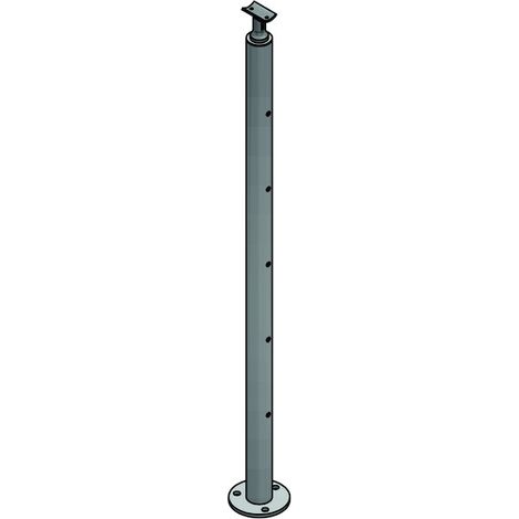 Poteau de garde corps pour modèle au sol percé position intermédiaire - Hauteur : 1024 mm - Diamètre : 42.4 mm - inox 304 - CROSO