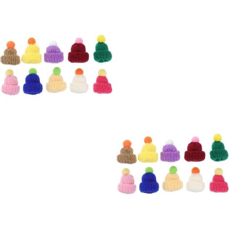 20 mini cappelli decorativi lavorati a maglia per progetti fai da te (1/5)