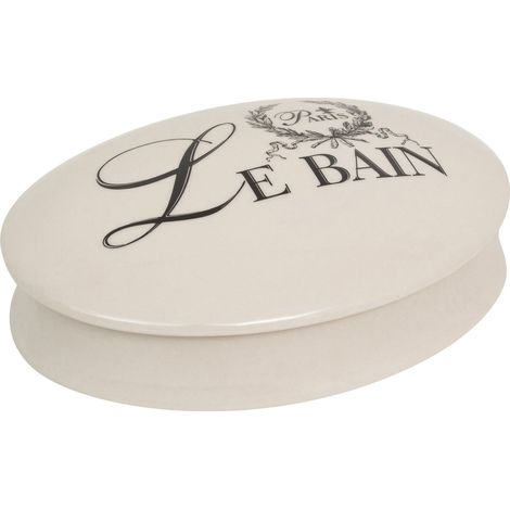 Set 2 Contenitori con coperchio in porcellana bianca decorata "Le Bain Paris" L20,5xPR15xH6 cm (1/5)