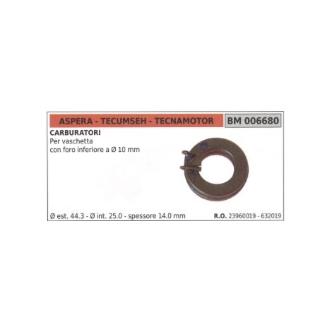 Galleggiante carburatore ASPERA Øesterno 44,3mm Ø interno 25,0mm spessore 14,0mm