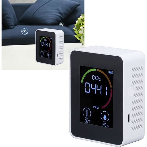Kohlendioxiddetektor, CO2-Detektor, Innenraumluftqualitätsmonitor (Temperatur und Luftfeuchtigkeit). (1/5)