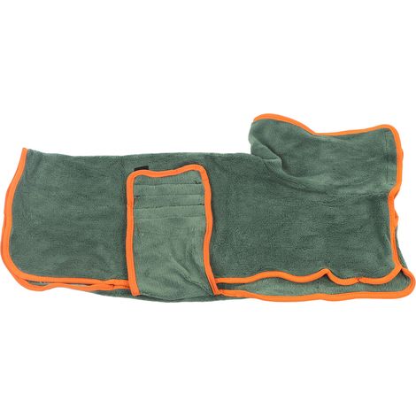 Robe de séchage rapide pour chien - Absorbante et chaude, peignoir de bain pour grand chien ou chiot, couleur verte (1/5)