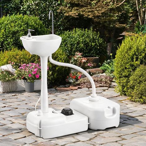 Lavabo portatif de camping en HDPE à pompe à pédale 17 L (1/5)