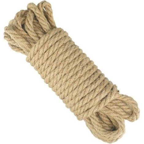 Corde de jute - Épaisseur 8 mm - Longueur 10 m - Matériau jute - Polyvalente - Durable - 4 fils - Décoration de meubles (1/5)
