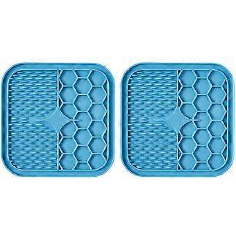 Filiyano-Tapis à lécher pour chiens et chats, gamelle anti-glouton pour chiens, tapis de friandises apaisant contre l'ennui et l'anxiété (bleu S) (1/4)