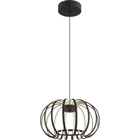 LED Pendelleuchte Hängeleuchte Deckenleuchte Metall schwarz matt dimmbar H 120cm