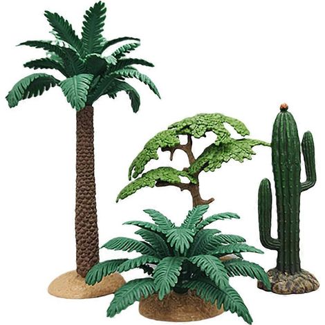 Mini arbres décoratifs en forme de palmier, imitation plantes, 8,50 x 5,00 x 5,00 cm, lot de 4. (1/5)