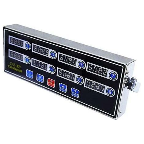 Commercial 8 Channel Digital Kitchen Timer, Stainless Steel Calculating Timer with Alarm, Clock (1/5)