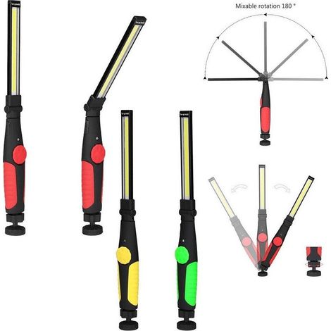 TrAdE Shop Traesio - Lampada Torcia Lavoro Calamita Portatile Ricaricabile Slim Regolabile Led Cob - (1/5)
