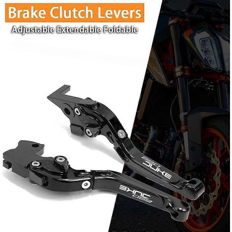 Für KTM 690 Duke 690 690duke 2008 2009 2010 2011 CNC-gefräste, klappbare und ausziehbare Brems- und Kupplungshebel aus Aluminium mit Duke690-Logo – C (1/3)
