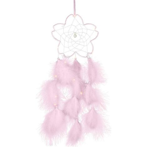 Attrape-rêves en forme de fleur veilleuse plume attrape-rêve pendentif (1/5)