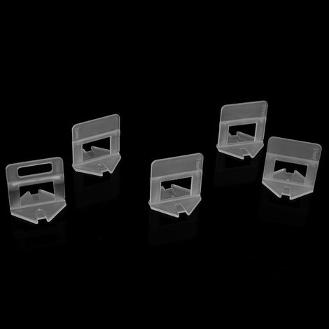 Beyamis 100 pièces/ensemble de clips de nivellement jetables en plastique pour carrelage de sol et mural en céramique (2,5 mm) (1/5)