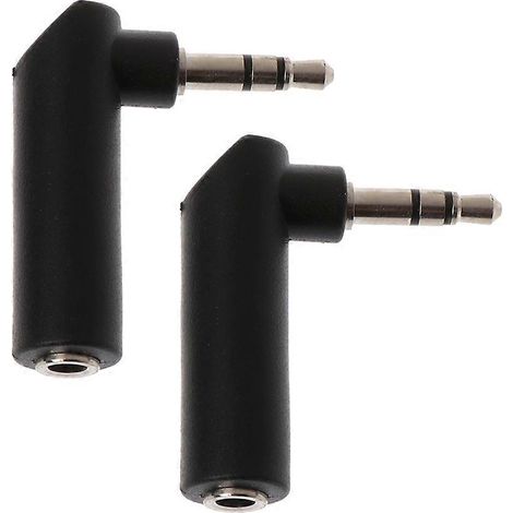 Adaptateur convertisseur audio mâle vers femelle 3,5 mm, connecteur à angle droit de 90 degrés, prise jack stéréo en forme de L pour casque/microphone. (1/5)