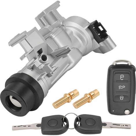 1K0905851B Neiman Contacteur d'allumage pour Golf 5 6 A3 TT Seat Leon  avec 2 clés +1 télécommande+2 boulons interrupteur d'allumage 1K0905865 (1/5)